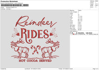 Rindeers Rides Embroidery File 6 sizes