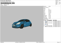 Car Clio Embroidery File 6 sizes