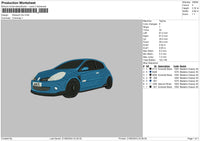 Car Clio Embroidery File 6 sizes