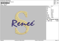 Reneetext Embroidery File 6 sizes