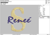 Reneetext Embroidery File 6 sizes