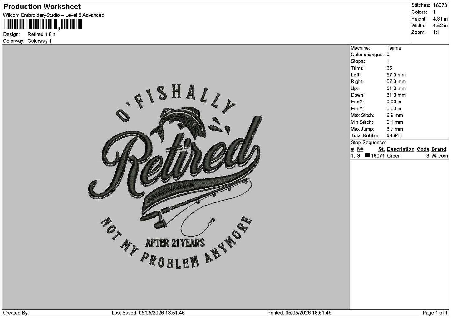 Retired Text Embroidery File 6 sizes