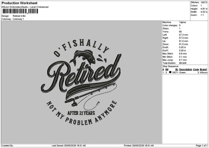 Retired Text Embroidery File 6 sizes