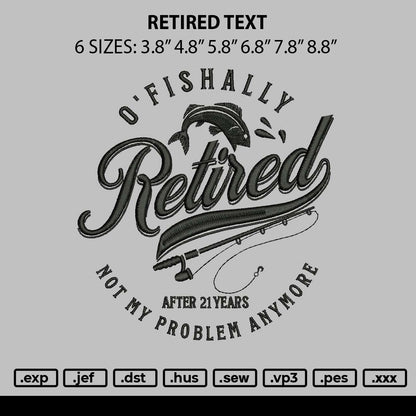 Retired Text Embroidery File 6 sizes