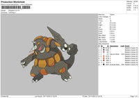 Rhyperior Embroidery File 6 sizes