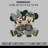 Ridermickey Embroidery File 6 sizes