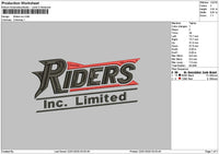 Riderstext2201 Embroidery File 6 sizes