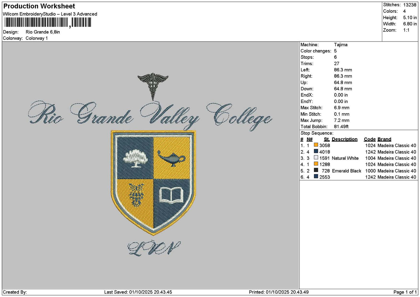 Grandetext Embroidery File 6 sizes