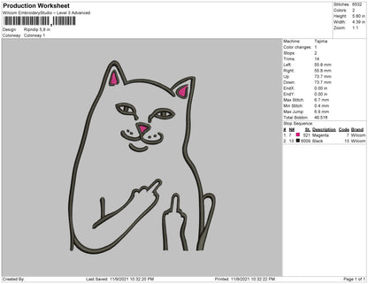 Rip N Dip Embroidery File 4 size