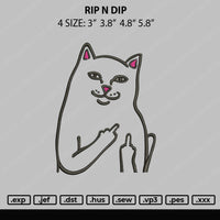 Rip N Dip Embroidery File 4 size