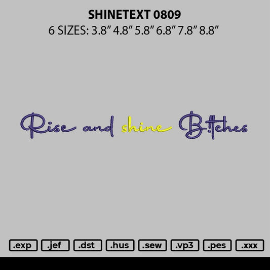Shinetext 0809 Embroidery File 6 sizes