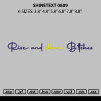 Shinetext 0809 Embroidery File 6 sizes