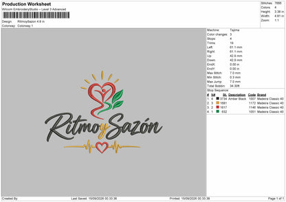 Ritmoy Text Embroidery Machine Design File 6 sizes