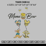Tiger Chibi 02 Embroidery File 6 sizes