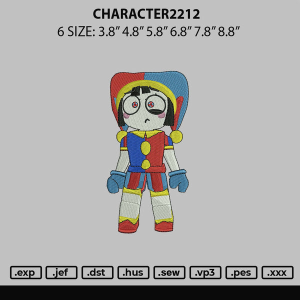 Character2212 Embroidery File 6 sizes