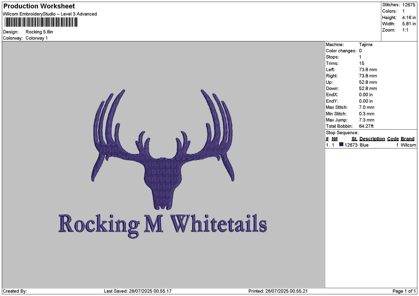 Rockingtext Embroidery File 6 sizes