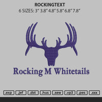 Rockingtext Embroidery File 6 sizes