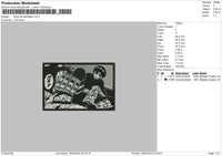 Rock Lee Embroidery File 4 size