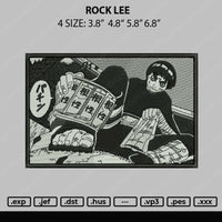 Rock Lee Embroidery File 4 size