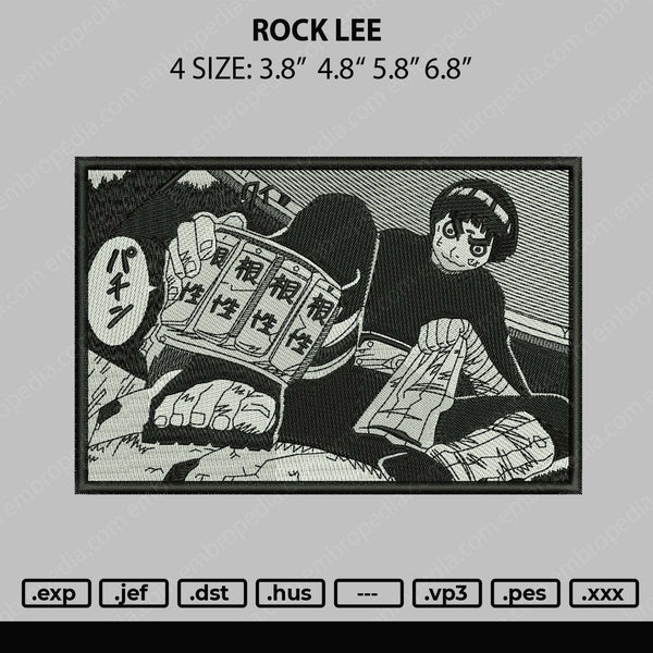 Rock Lee Embroidery File 4 size