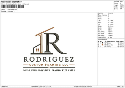 Rodrigues FRONT&BACK (2FILE) Embroidery File 6 sizes
