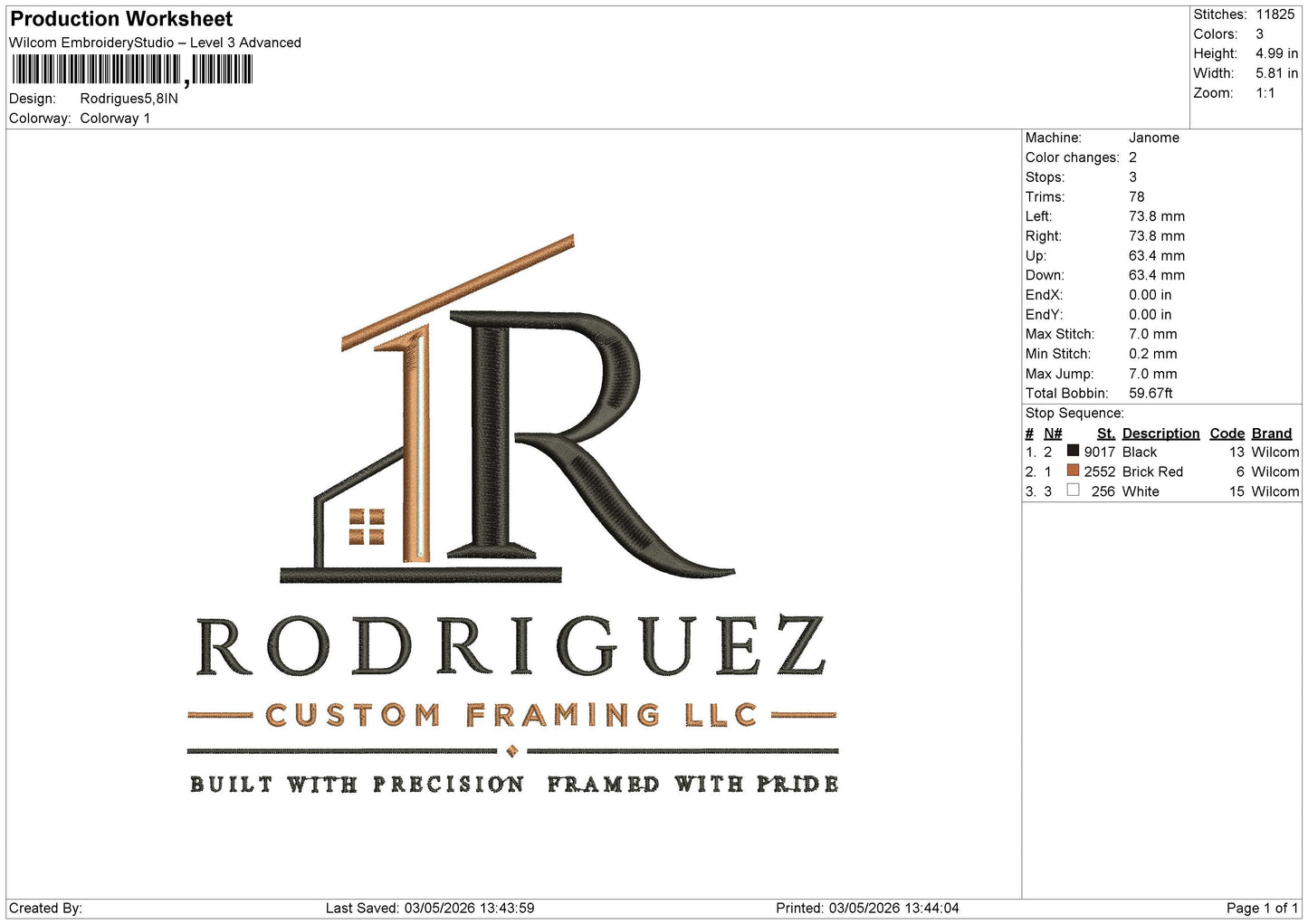 Rodrigues FRONT&BACK (2FILE) Embroidery File 6 sizes