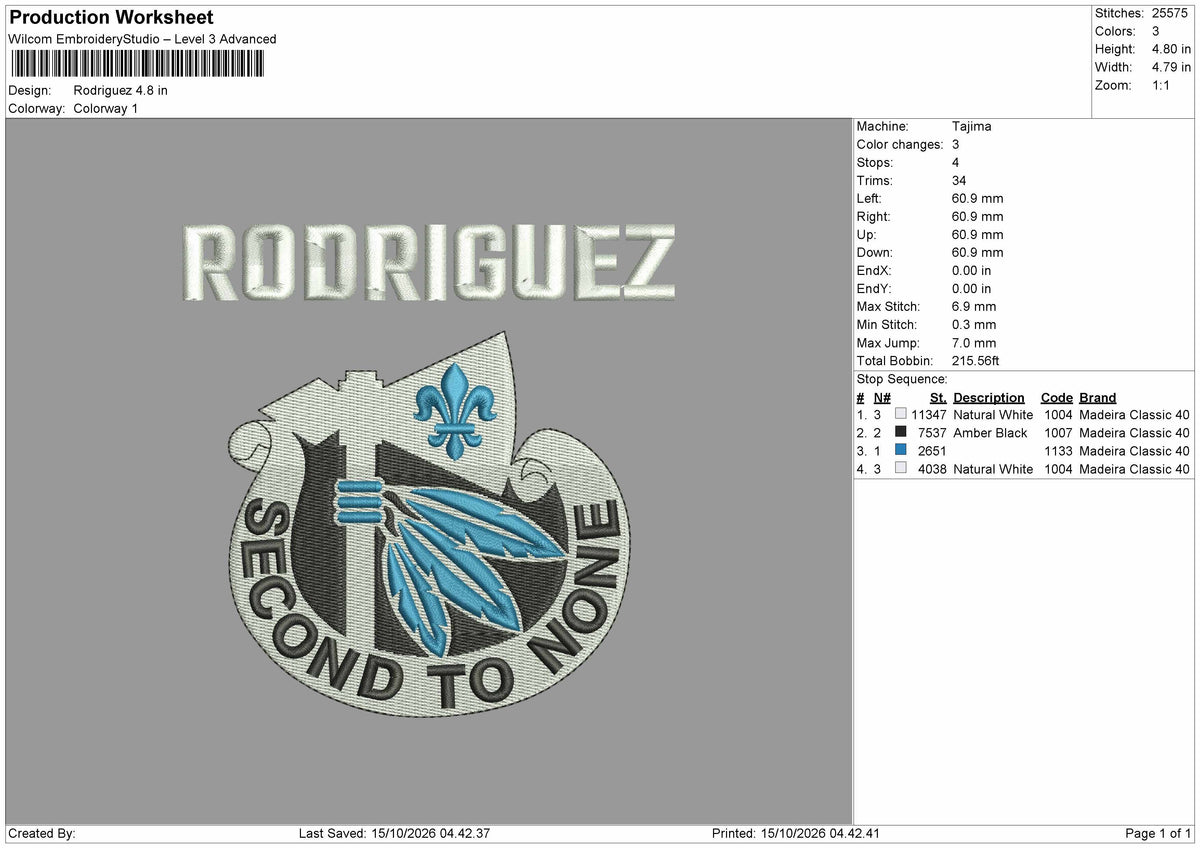 Rodrigueztext 1510 Embroidery Machine Design File 6 sizes