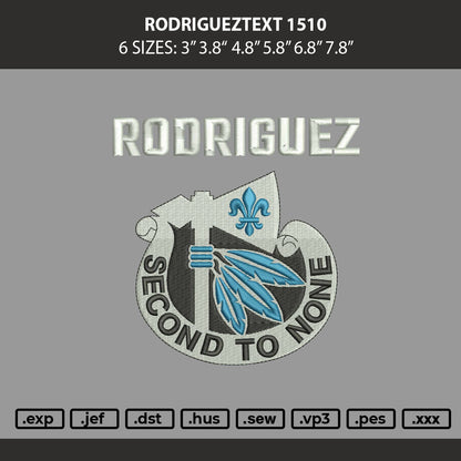 Rodrigueztext 1510 Embroidery Machine Design File 6 sizes