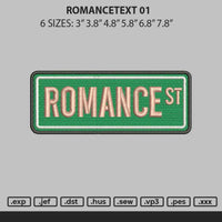 Romancetext 01 Embroidery File 6 sizes