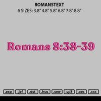 Romans Text Embroidery File 6 sizes