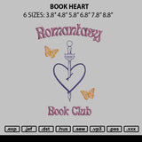 Book Heart Embroidery File 6 sizes