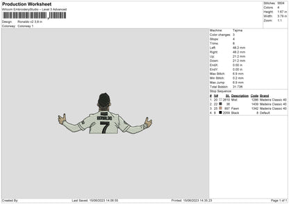 Ronaldo V2 Embroidery File 6 sizes