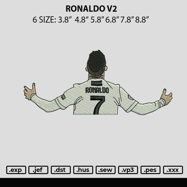 Ronaldo V2 Embroidery File 6 sizes