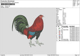 Rooster 3001 Embroidery File 6 sizes