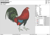 Rooster 3001 Embroidery File 6 sizes