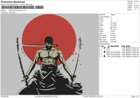 Roronoa Zoro Embroidery File 5 sizes