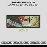 Zoro Rectangle 3103 Embroidery File 6 sizes