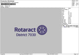 Rotaracttext Embroidery File 6 sizes