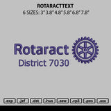 Rotaracttext Embroidery File 6 sizes