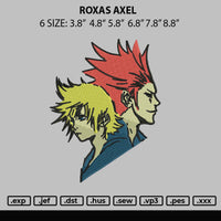 Roxas Axel Embroidery File 6 sizes