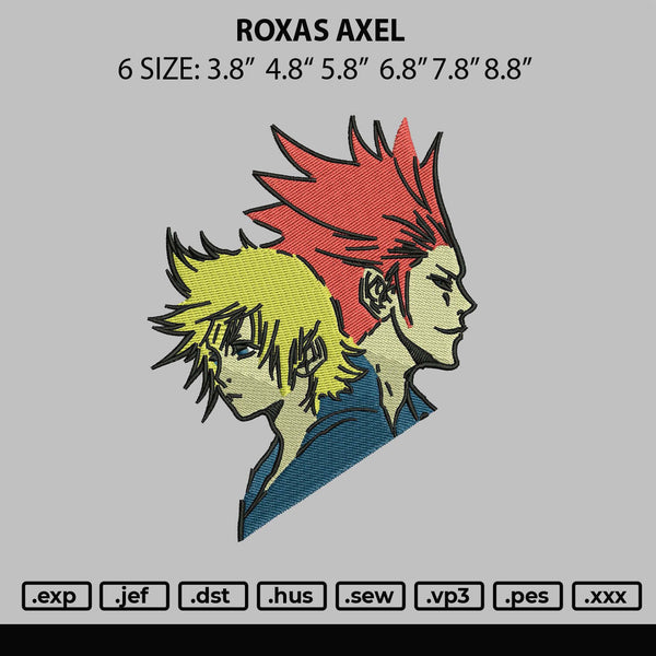 Roxas Axel Embroidery File 6 sizes