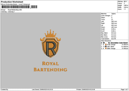 Royaltext 2306 Embroidery File 6 sizes