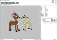 Deers Embroidery File 6 sizes