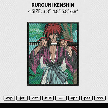 Rurouni Kenshin Embroidery File 4 size