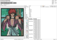 Rurouni Kenshin Embroidery File 4 size