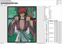 Rurouni Kenshin Embroidery File 4 size