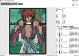 Rurouni Kenshin Embroidery File 4 size