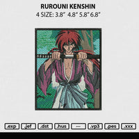 Rurouni Kenshin Embroidery File 4 size