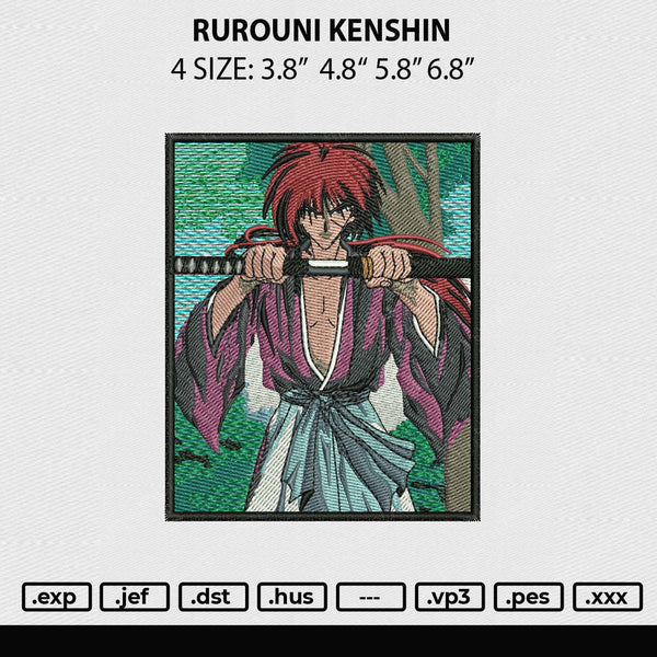 Rurouni Kenshin Embroidery File 4 size
