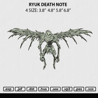 Ryuk Death Note Embroidery File 4 size